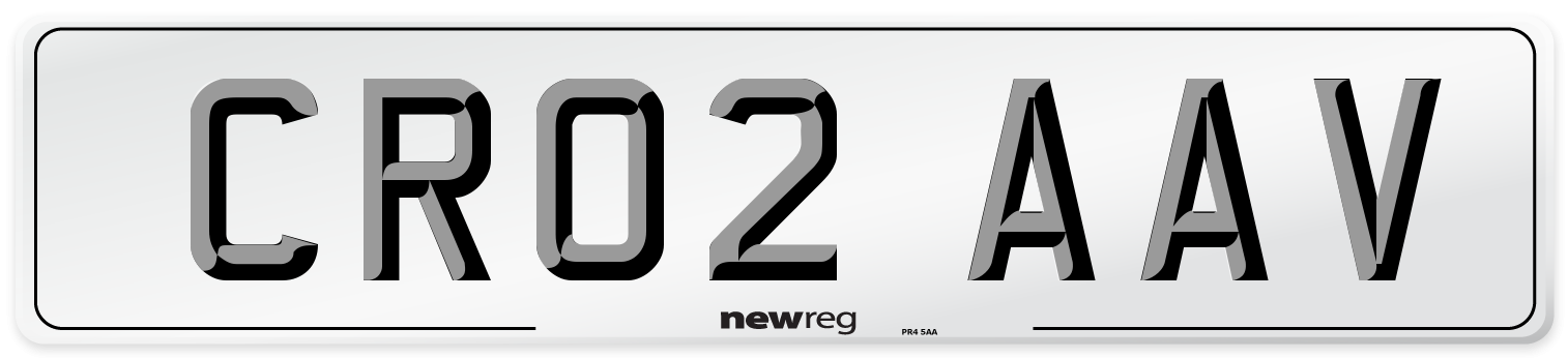 CR02 AAV Number Plate from New Reg